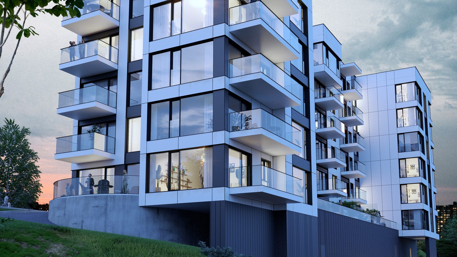 Arhitectură CUZA 1 Residence, perspectivă de seară
