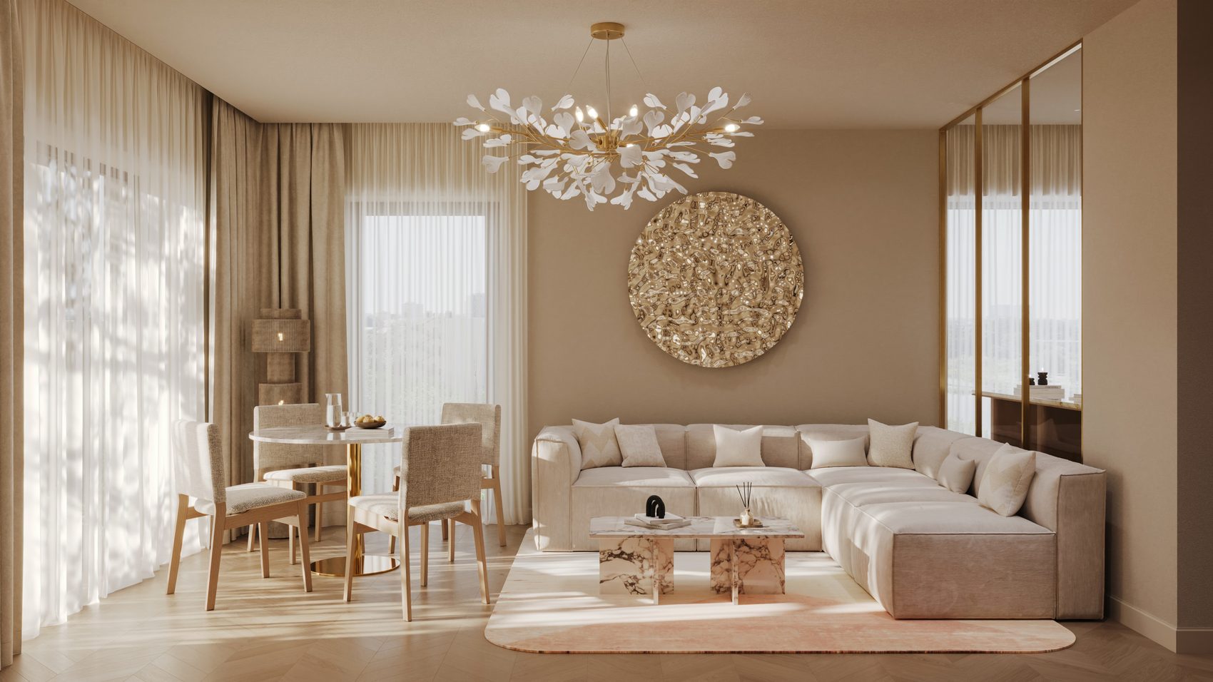 Living mobilat pentru apartament cu 2 camere